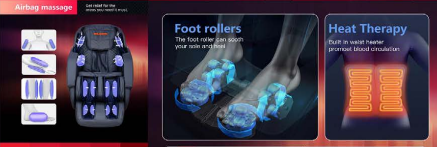 FPL008-NFL-A302CHI Chicago Bears NFL Massage Chair - Ornate Home