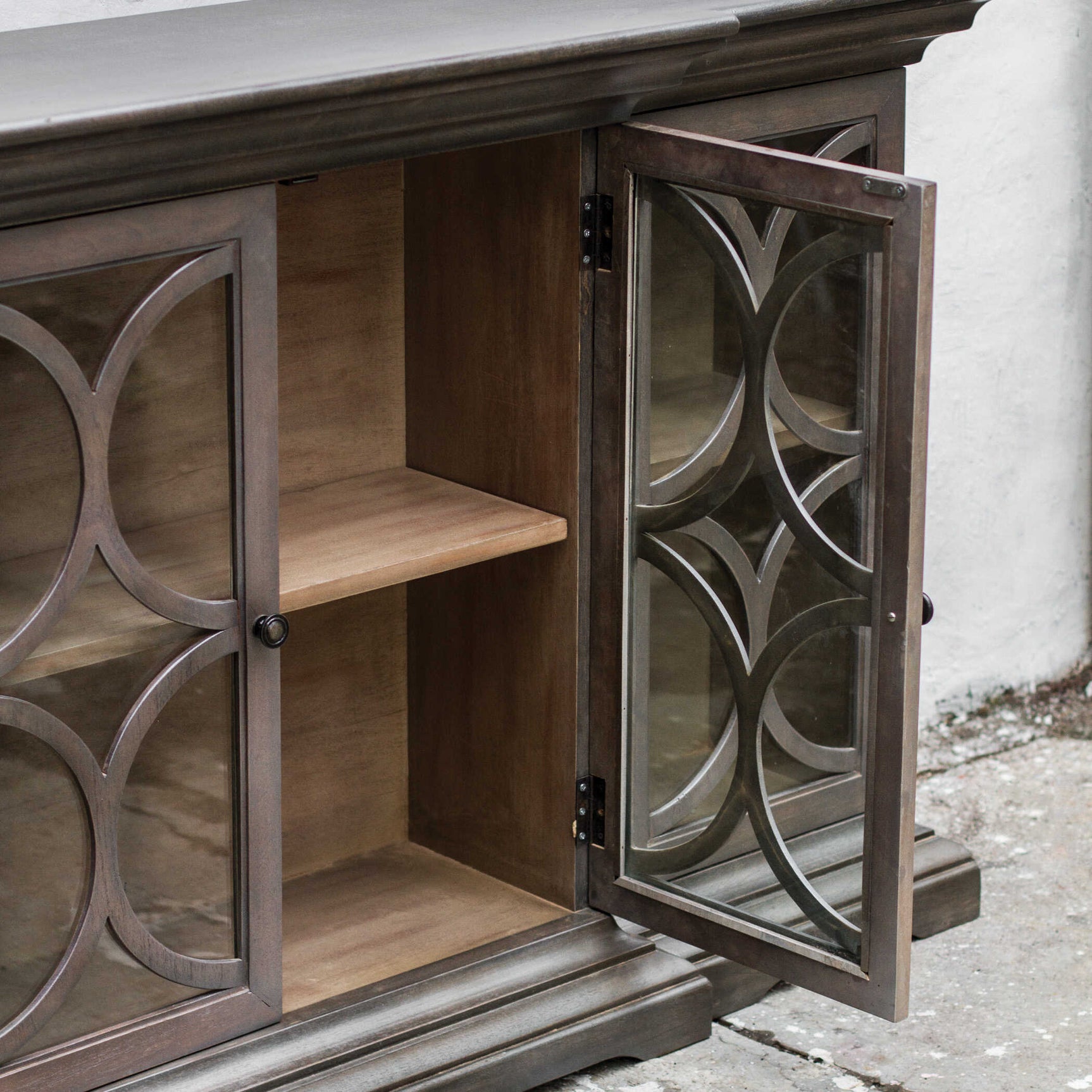 Belino Gray Wooden 4 Door Chest