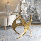Graciano Gold Glass Side Table