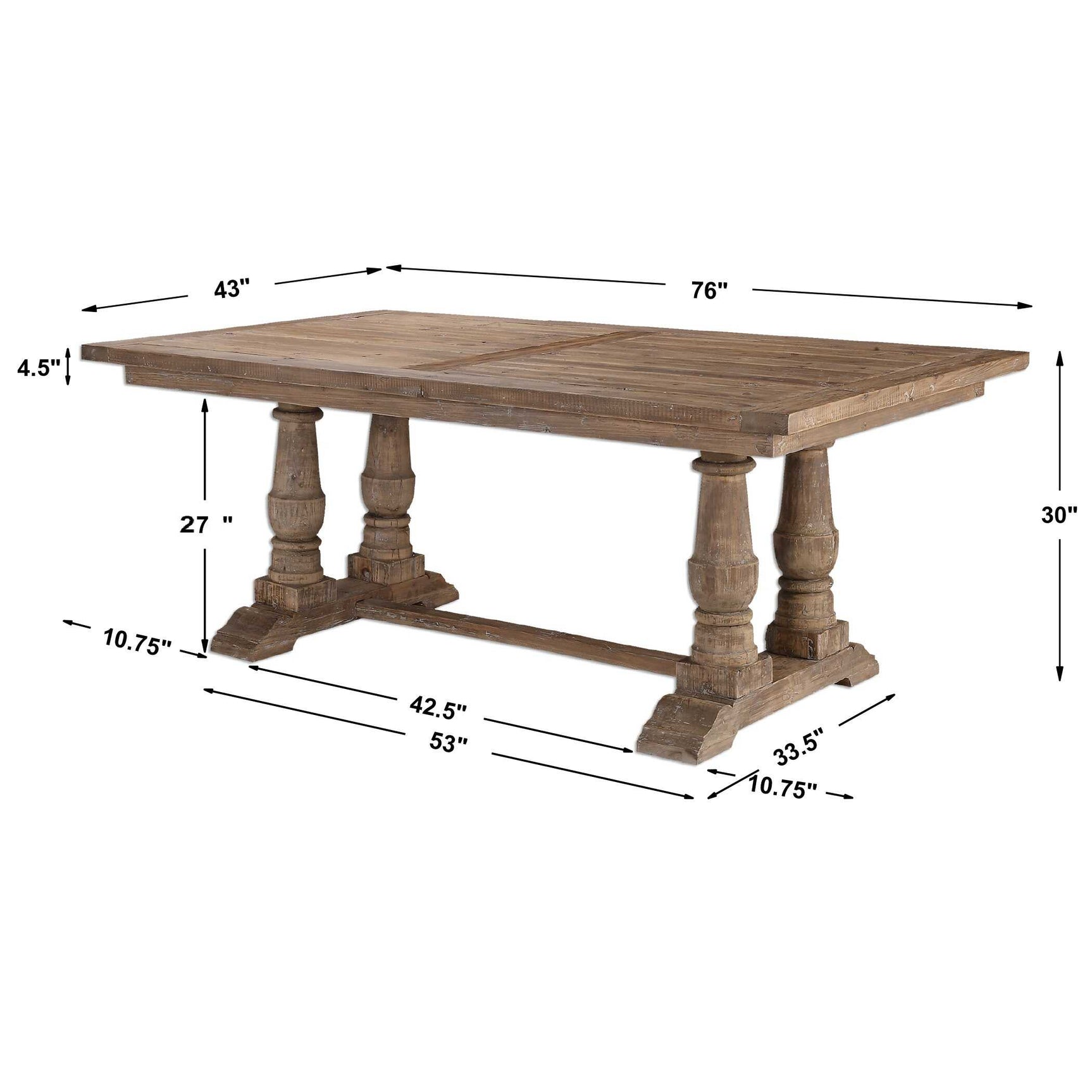 Stratford Woodtone Salvaged Wood Dining Table