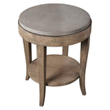 Deka Gray/Woodtone Round Side Table
