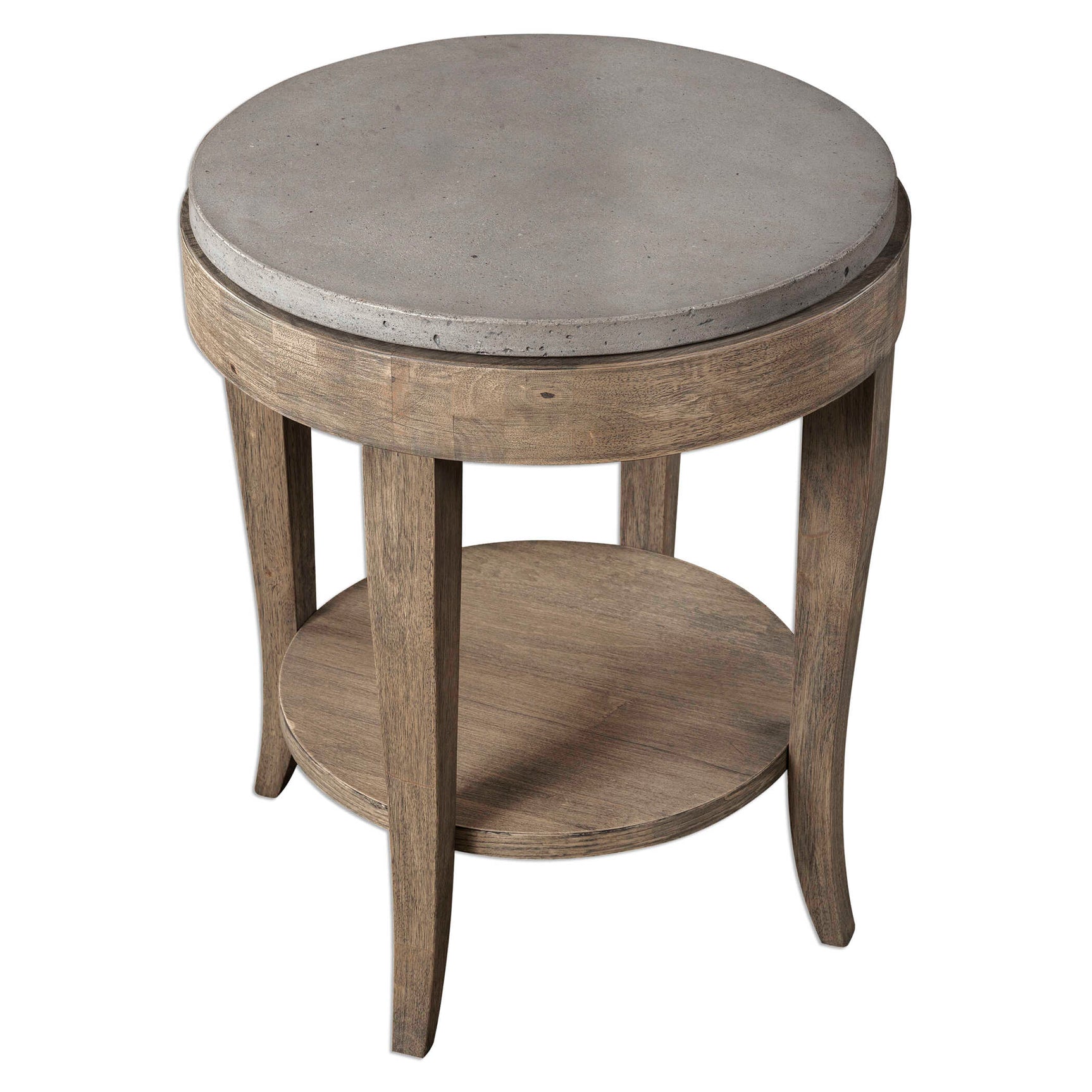 Deka Gray/Woodtone Round Side Table