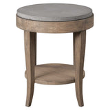 Deka Gray/Woodtone Round Side Table