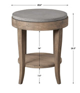 Deka Gray/Woodtone Round Side Table