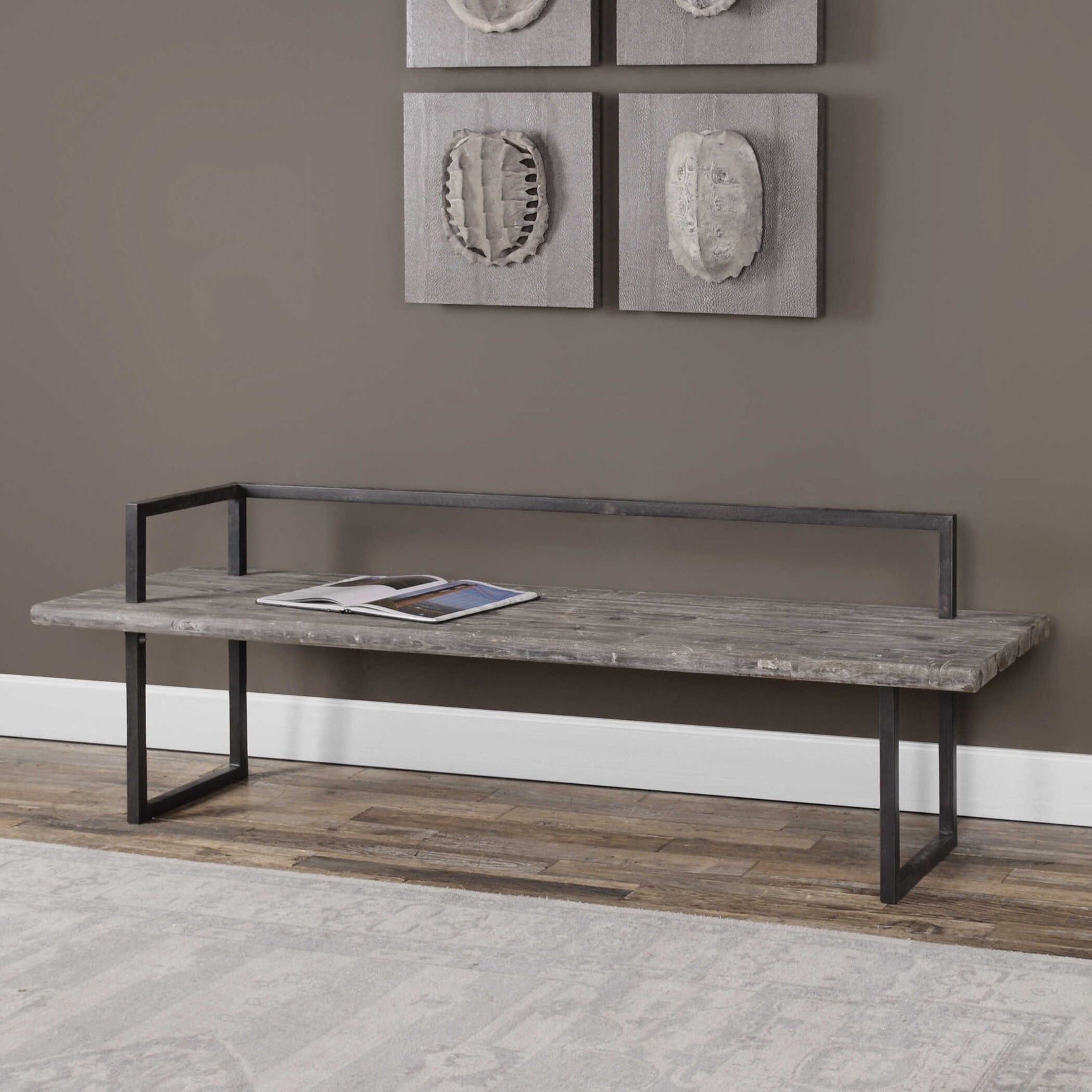 Herbert Black/Gray Reclaimed Wood Bench