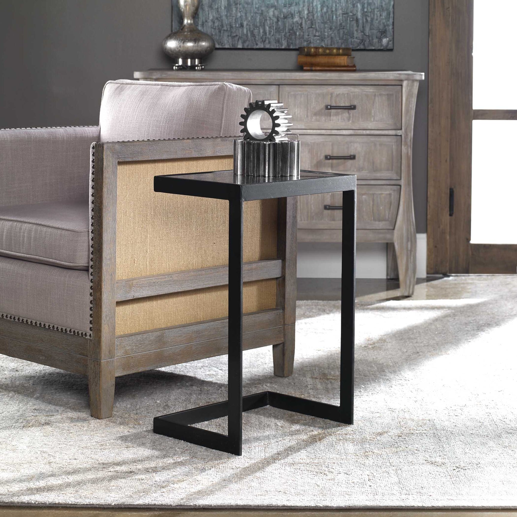 Windell Black Cantilever Accent Table