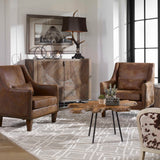 Clay Brown Leather Armchair