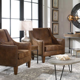 Clay Brown Leather Armchair