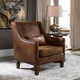 Clay Brown Leather Armchair