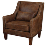 Clay Brown Leather Armchair