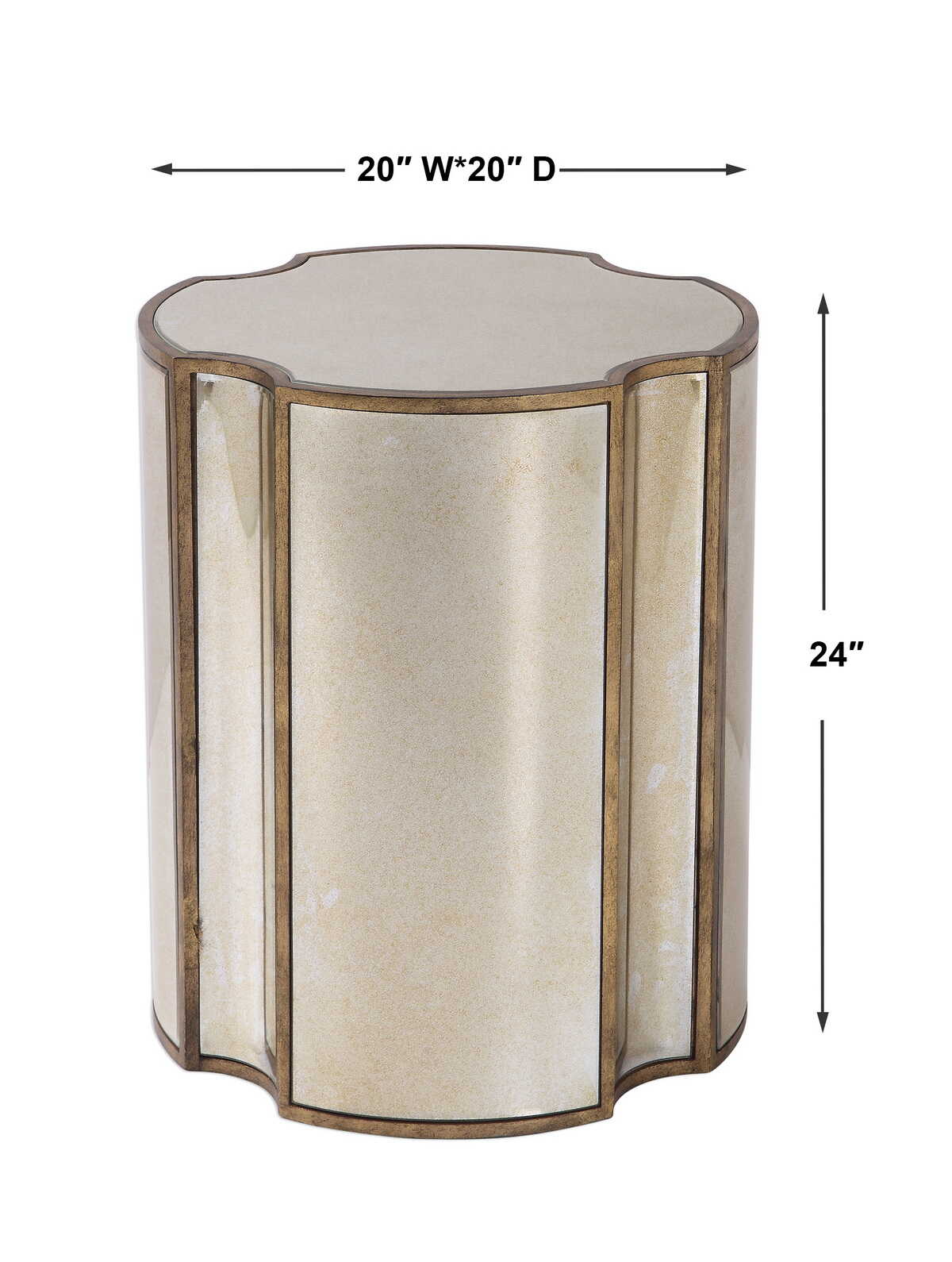 Harlow Bronze/Gold Mirrored Accent Table