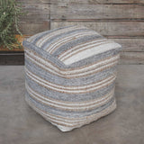 Mesick Gray Handwoven Pouf