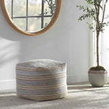 Mesick Gray Handwoven Pouf