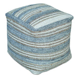 Mesick Gray Handwoven Pouf