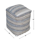 Mesick Gray Handwoven Pouf