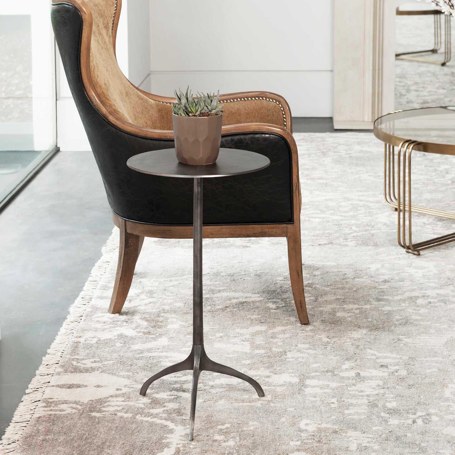 Beacon Gray/Silver Industrial Accent Table