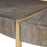 Taja Brass/Brown/Woodtone Round Accent Table