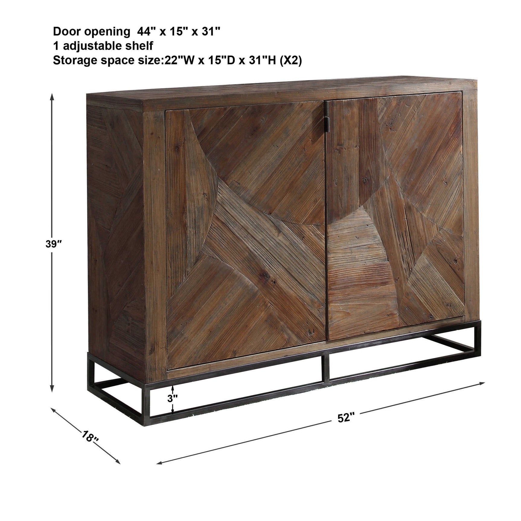 Evros Woodtone Reclaimed Wood 2 Door Cabinet