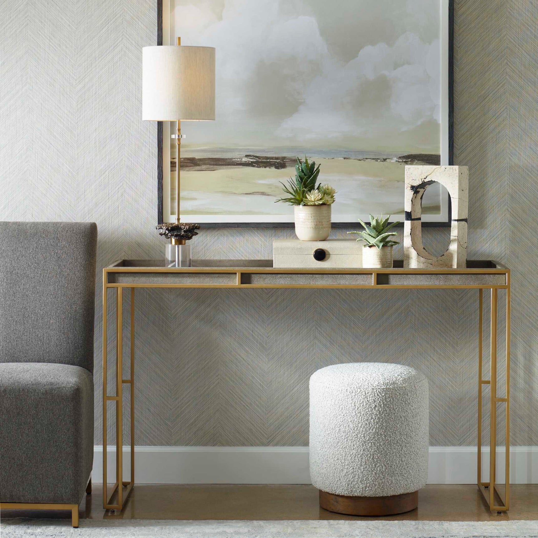 Cardew Gray Modern Console Table