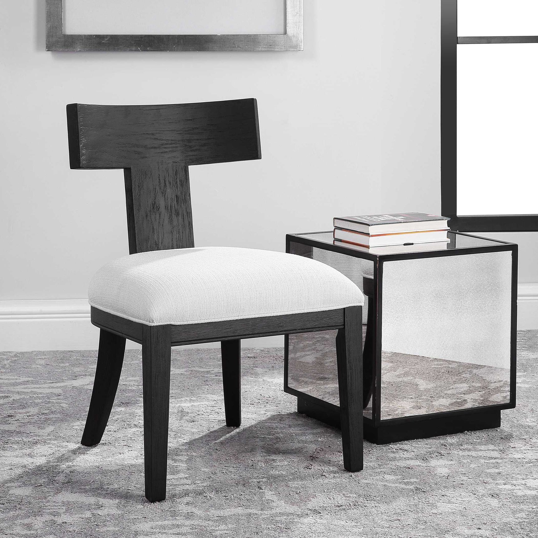 Idris Black Armless Chair
