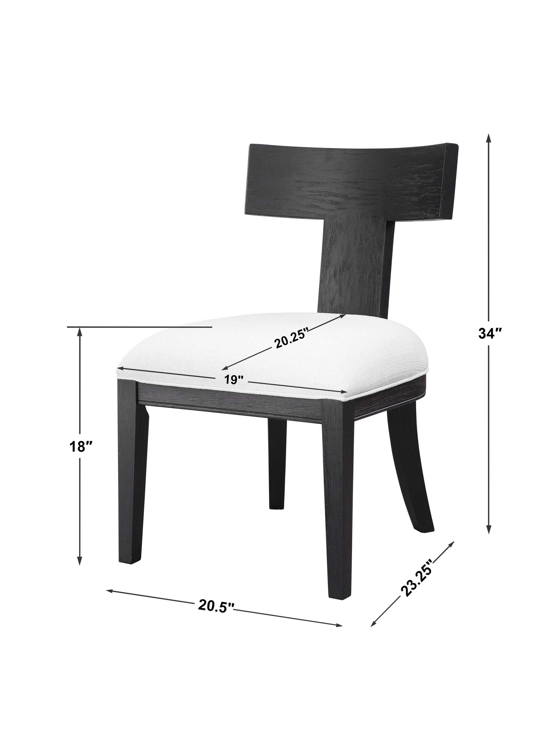 Idris Black Armless Chair