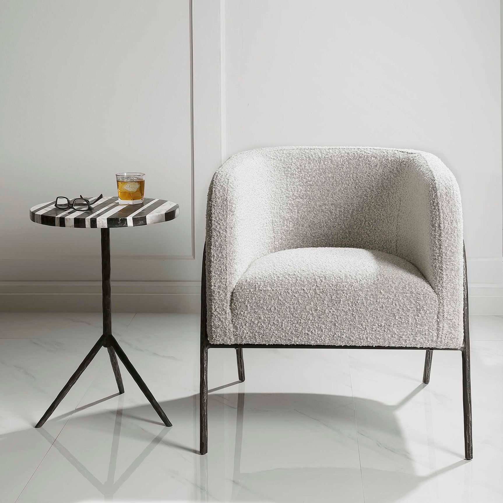 Jacobsen Gray/White Accent Chair