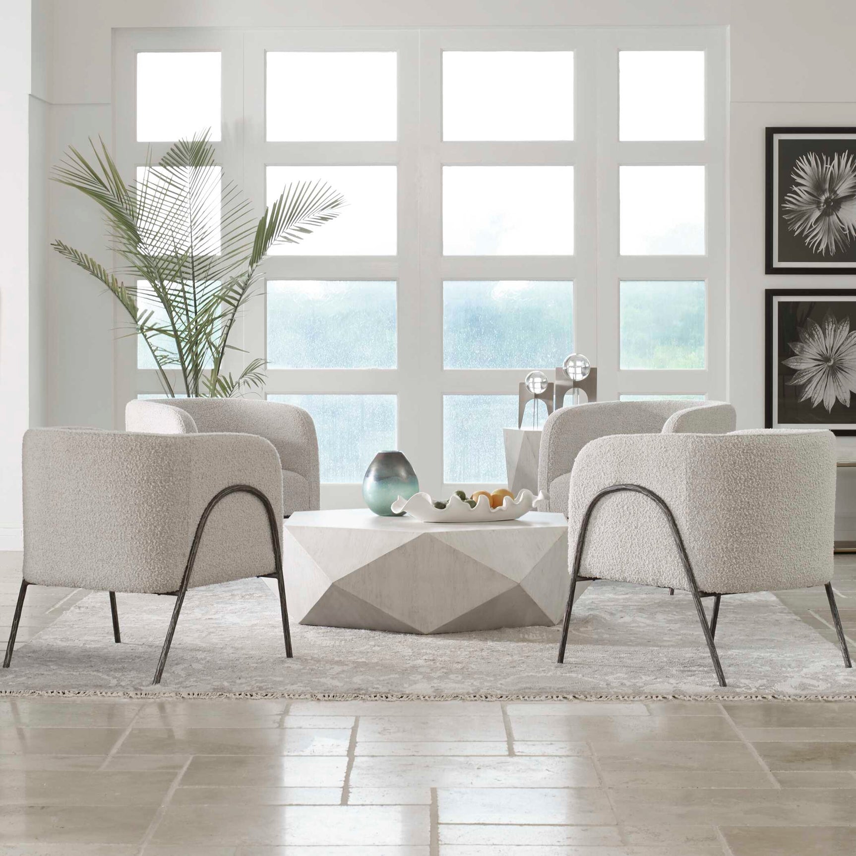Jacobsen Gray/White Accent Chair