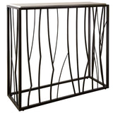 Reed Black/Brown Travertine Console Table