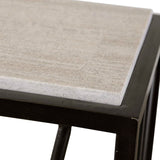 Reed Black/Brown Travertine Console Table