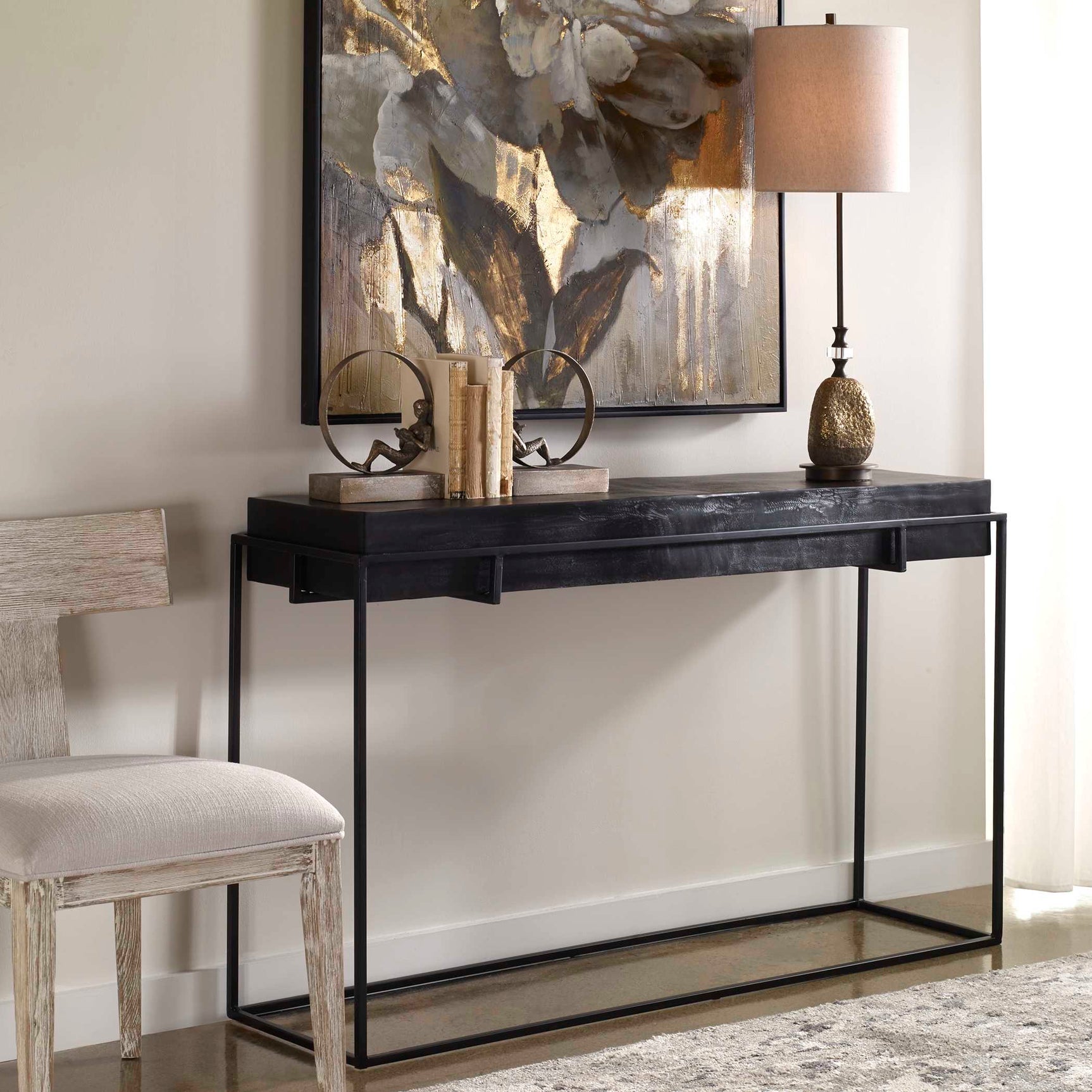Telone Black Modern Console Table