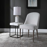 Brie White Armless Chair (Set of 2)