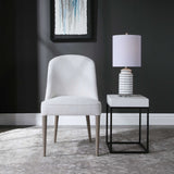 Brie White Armless Chair (Set of 2)