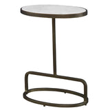Jessenia White Marble Accent Table