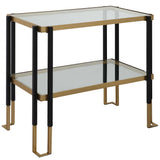 Kentmore Black/Gold Glass Side Table