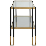 Kentmore Black/Gold Glass Side Table
