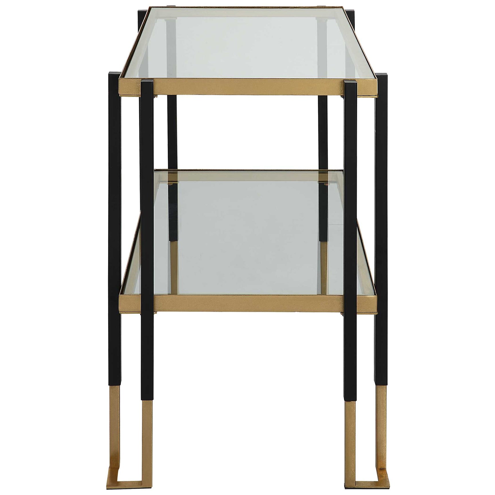 Kentmore Black/Gold Glass Side Table