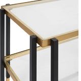 Kentmore Black/Gold Glass Side Table