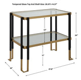 Kentmore Black/Gold Glass Side Table