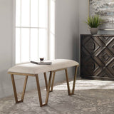 Farrah Gold/White Geometric Bench