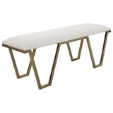 Farrah Gold/White Geometric Bench
