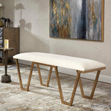 Farrah Gold/White Geometric Bench