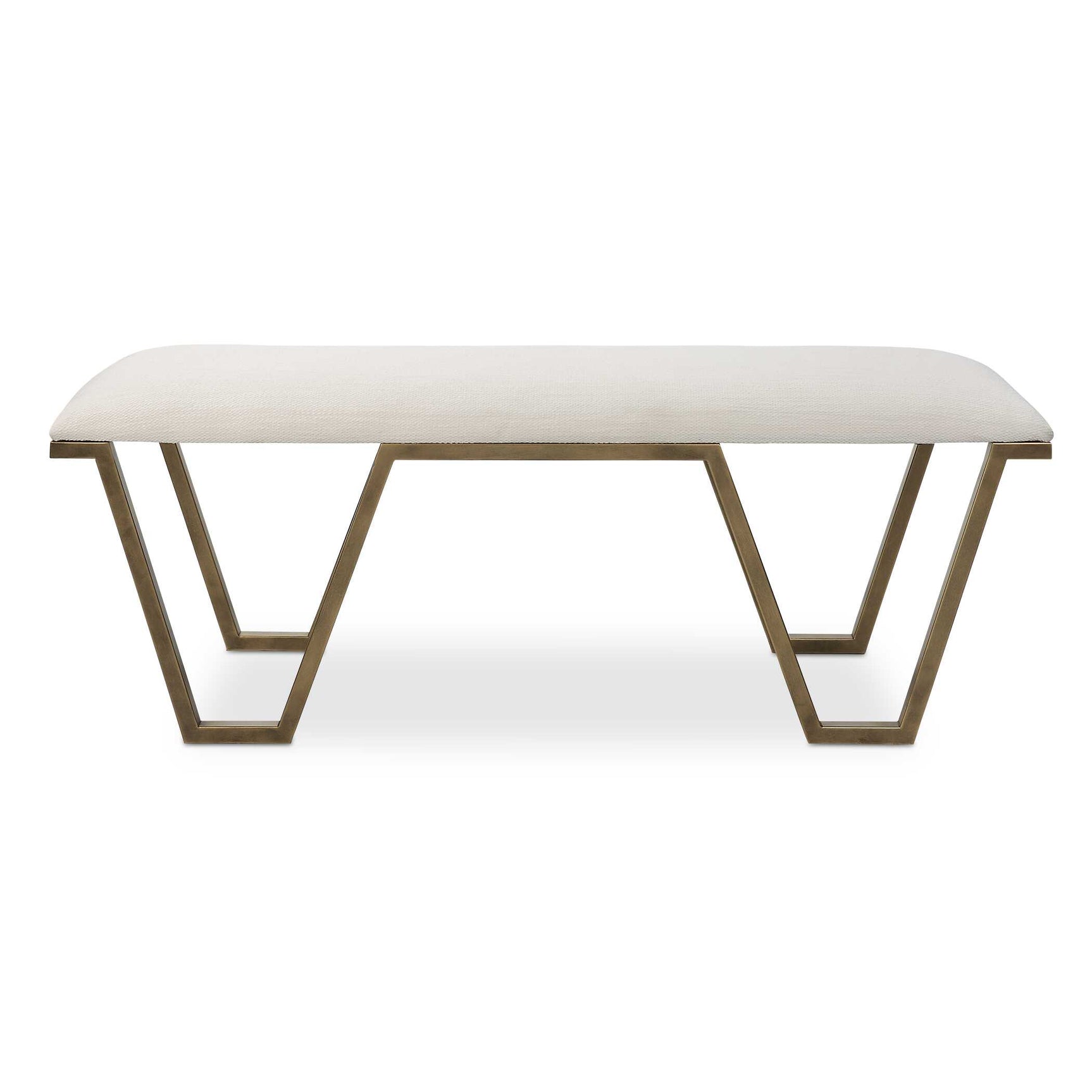 Farrah Gold/White Geometric Bench