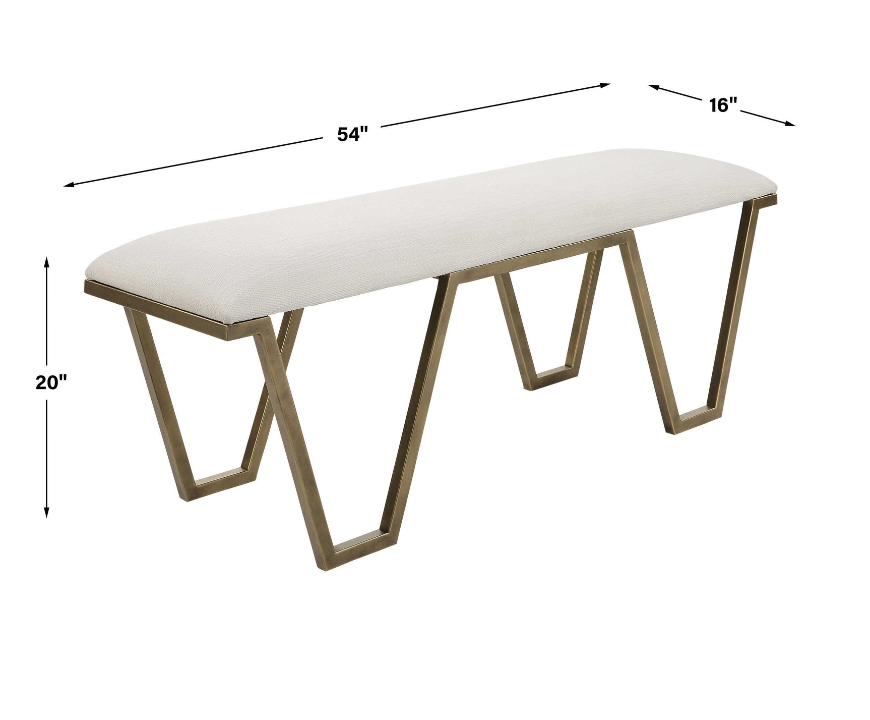 Farrah Gold/White Geometric Bench