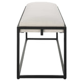 Paradox Black/White Iron & Fabric Bench