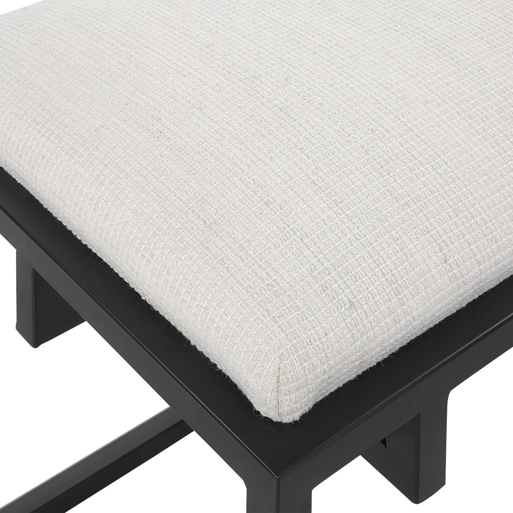 Paradox Black/White Iron & Fabric Bench
