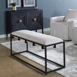 Paradox Black/White Iron & Fabric Bench