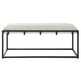 Paradox Black/White Iron & Fabric Bench