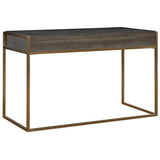 Taja Brass/Woodtone Modern Writing Desk