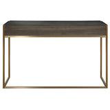 Taja Brass/Woodtone Modern Writing Desk