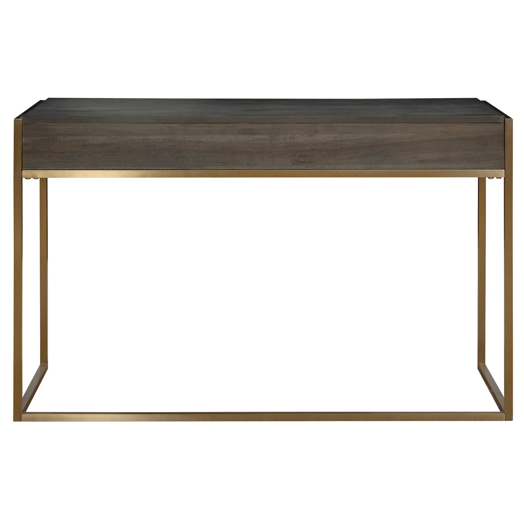 Taja Brass/Woodtone Modern Writing Desk